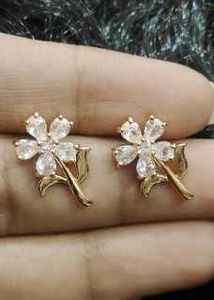 Gold Plated A D Floral Studs