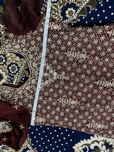 Maroon Embroidered Pakistani Suit