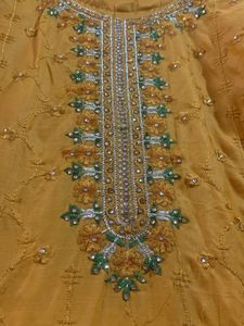 Mustard Embellished Kurta