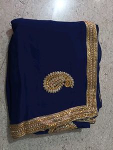 Elegant Navy Blue Saree