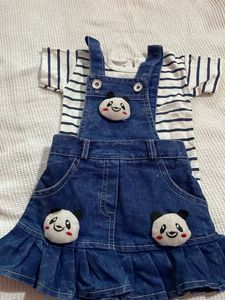 Cute Panda Denim Dress