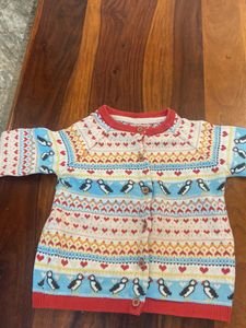 Adorable Bird Patterned Cardigan