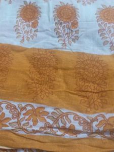Orange Floral Print Fabric