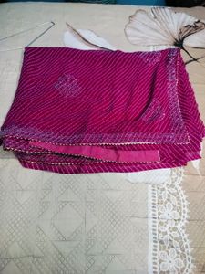 Beautiful Pink Leheriya Saree