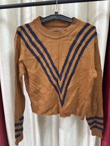 Women Mustard Yellow And Black Printed Pullover