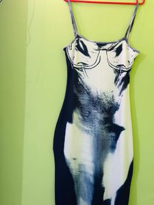 Black Abstract Bodycon Dress