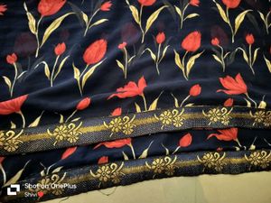 Blue Printed Saree