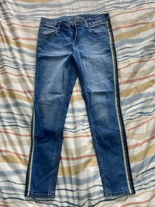 striped skinny jeans worn once