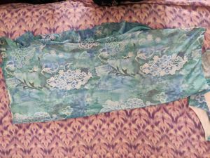 Abstract Printed Ruffle Trim Slit Coord