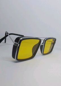 Aesthetic Metal Frame Yellow Shade And Ring Combo