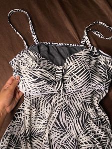 Tropical Print Swim Top