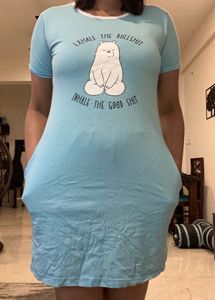 Cute Graphic Print T-Shirt Dress