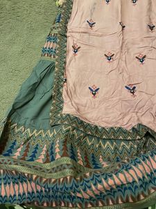Embroidered Pink &amp; Grey Kurti Set