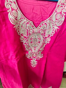 Pink Embroidered Kurta