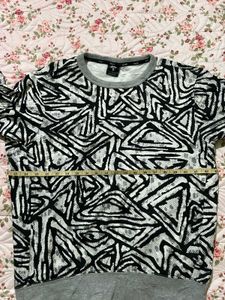 Abstract Print Long Sleeve Top