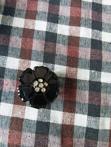 Black Flower Brooch