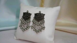 Silver Tone Jhumka Earrings