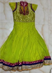 Lime Green Anarkali Dress