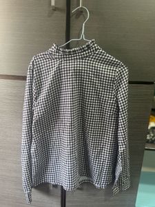 Gingham Mock Neck Top