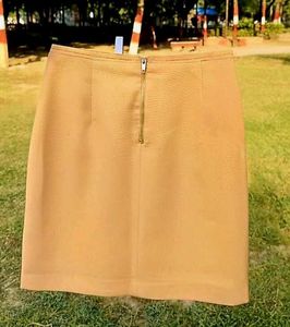 Women’s Beige Button Detail Wrap style Mini Skirt