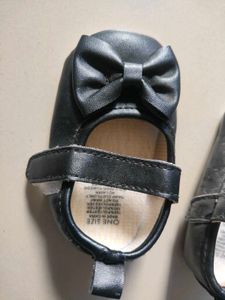 Baby Girl Black Bow Shoes