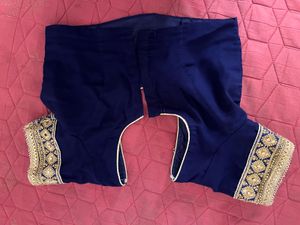 Elegant Blue and Gold Saree