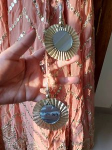 SALE!!Pastel Peach Heavy Sequinns Gown ❤️