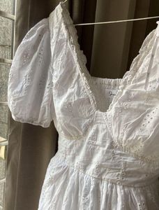 White Eyelet Mini Dress