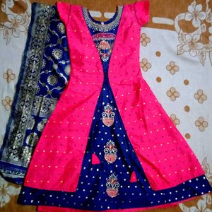 Pink & Blue Girls' Dress