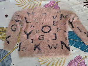 Cute Fuzzy Letter Sweater For kids