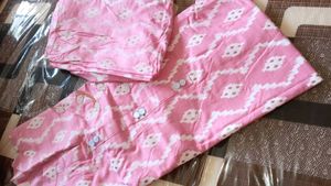 Pink Printed Kurti Set