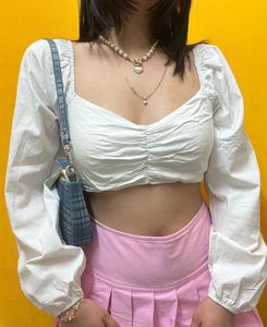 Forever 21 White Cutout Cropped Top