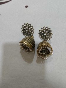 Oxidised Golden and Silver Jhumka Combo