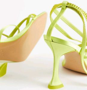Spoon-heeled Satin Sandals