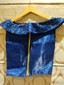 Off Shoulder Pearl Work Blouse