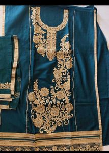 Teal & Gold Embroidered Suit