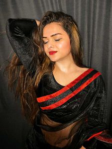 Black Saree With Unstitched blouse