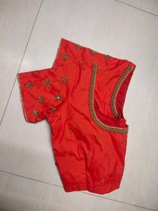 flat Offer🧡Orange Maggam Blouse