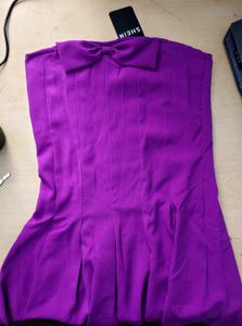 Cute Strapless Pleated Mini Dress