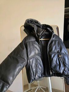 Zara Black Faux Leather Jacket