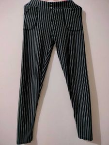Black with white striped Trouser