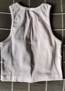 White Ribbed Tank Top