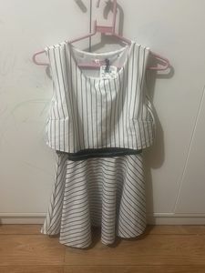 New White Stripe Mini Dress