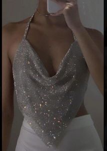 Sparkling Chainmail Halter Top