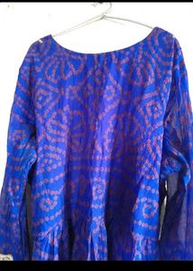 Blue And Red Kurta Set