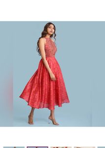 Aarke Ritu kumar Red Floral PrintLong Dress