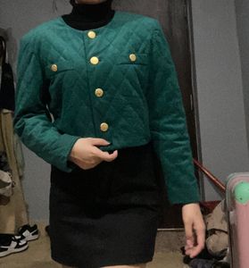 Vintage Emerald Green Quilted Jacket