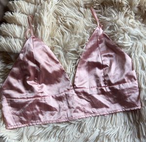 Pink Satin Bralette