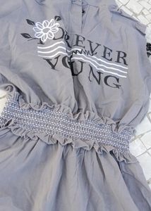Grey Kurti Full Sleeves For Women