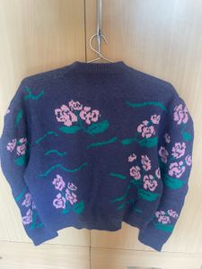 Blue Floral Sweater
